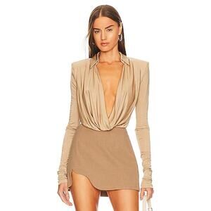 Gauge81 Beige Draped Blouse